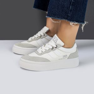 کفش و کتانی زنانه مدل زارا  ZARA رنگ سفید طوسی کد M8546