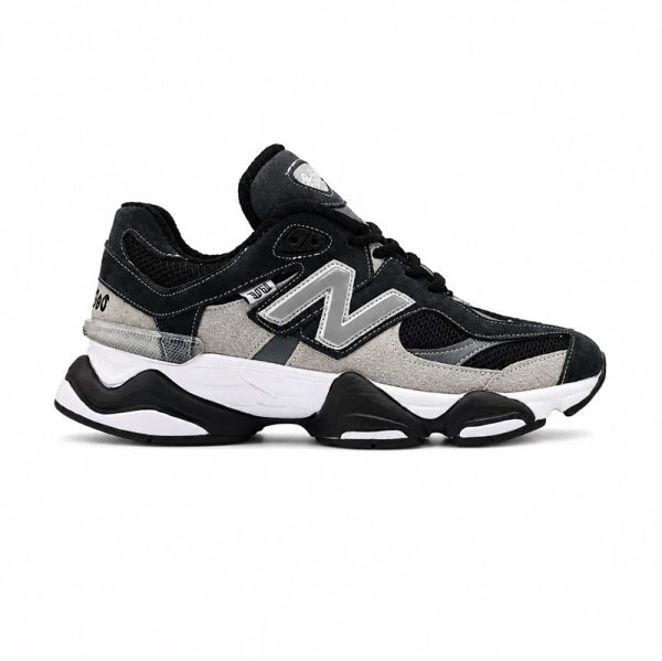 کفش و کتانی مردانه چرم طبیعی مدل نیوبالانس 9060 NEW BALANCE رنگ مشکی طوسی کد 4114